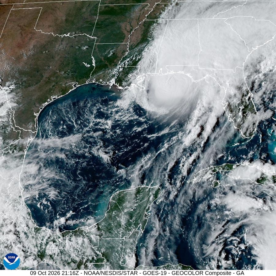 Satellite image of Hurricane Isaias in the Gulf, Oct. 9, 2026